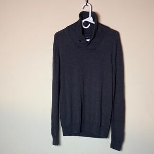 Fred Perry men’s merino wool shawl collar sweater size M cozy close knit preppy